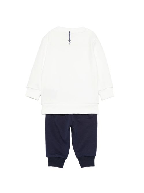 Felpa bianca e pantaloni blu TRUSSARDI JEANS | TIP26101CF/NEO-WHT/BL.E
